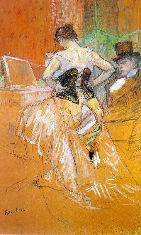  Henri  Toulouse-Lautrec Woman in a Corset (Study for Elles) Germany oil painting art